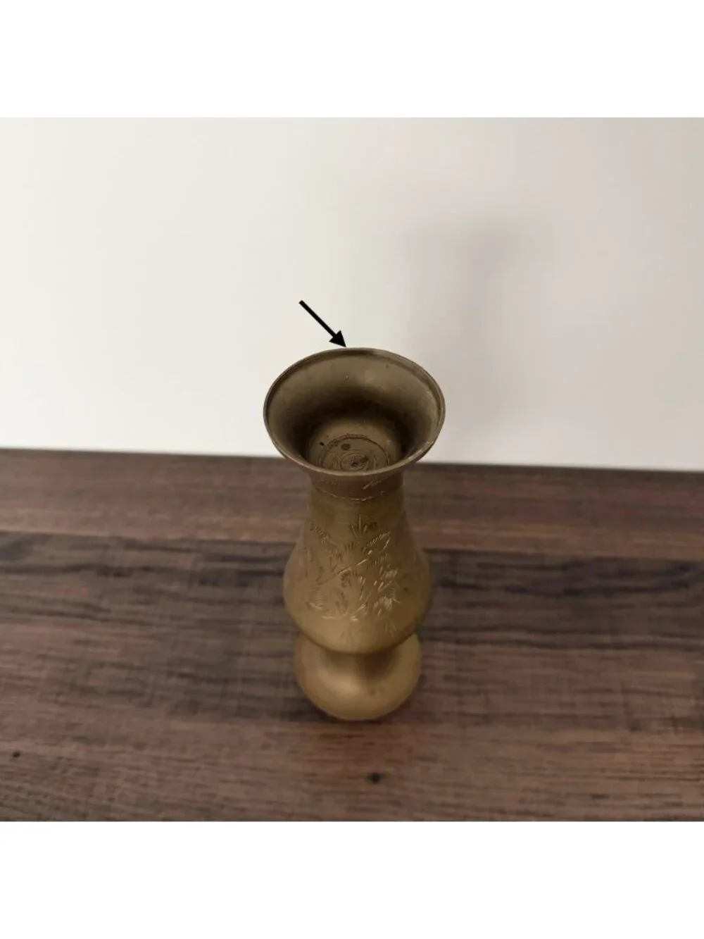 Vintage‎ Brass Etched Bud Vase Engraved Boho Hollywood Regency Eclectic Decor